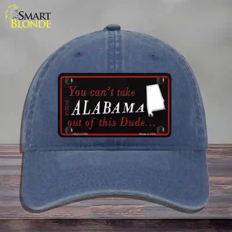HAT11-MLP-11255 Alabama Dude Novelty License Plate Hat, Unconstructed Cotton - Navy