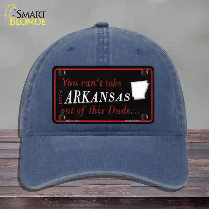 HAT11-MLP-11258 Arkansas Dude Novelty License Plate Hat, Unconstructed Cotton - Navy