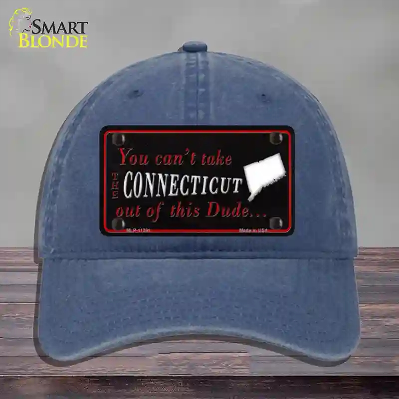 HAT11-MLP-11261 Connecticut Dude Novelty License Plate Hat, Unconstructed Cotton - Navy