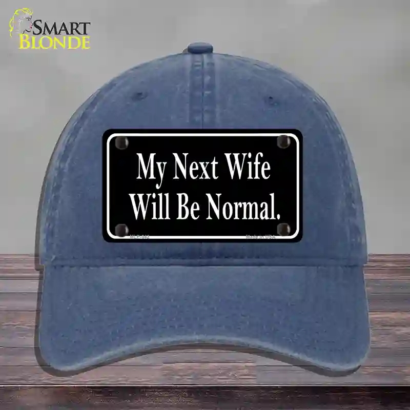 HAT11-MLP-042 My Next Wife Novelty License Plate Hat, Unconstructed Cotton - Navy