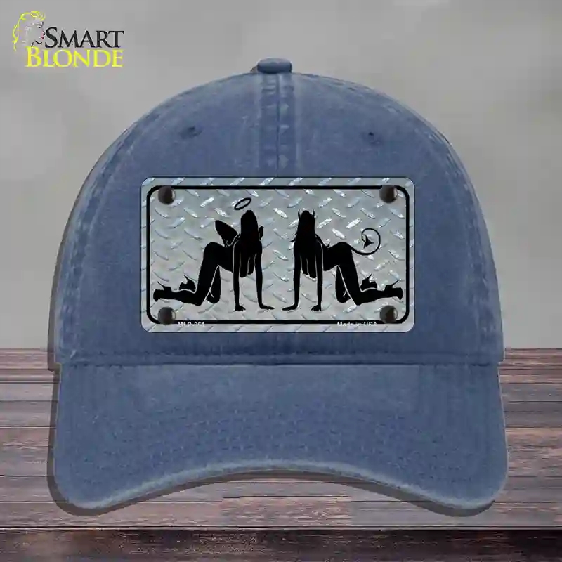 HAT11-MLP-061 Angel & Devil Novelty License Plate Hat, Unconstructed Cotton - Navy