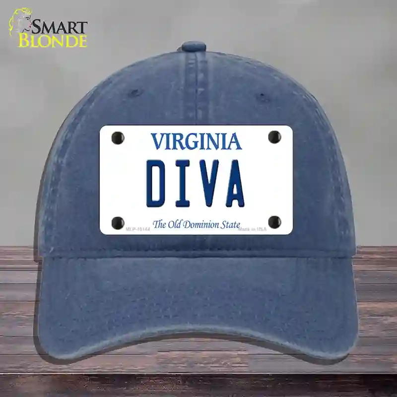 HAT11-MLP-10144 Diva Virginia Novelty License Plate Hat, Unconstructed Cotton - Navy