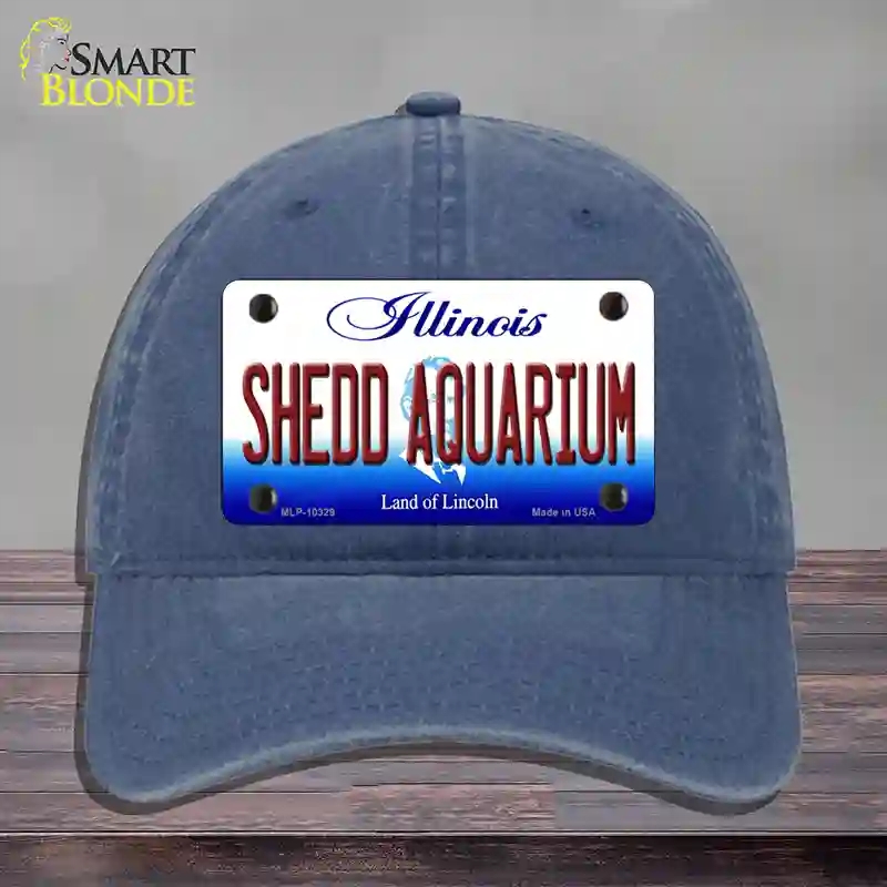 HAT11-MLP-10329 Shedd Aquarium Illinois Novelty License Plate Hat, Unconstructed Cotton - Navy