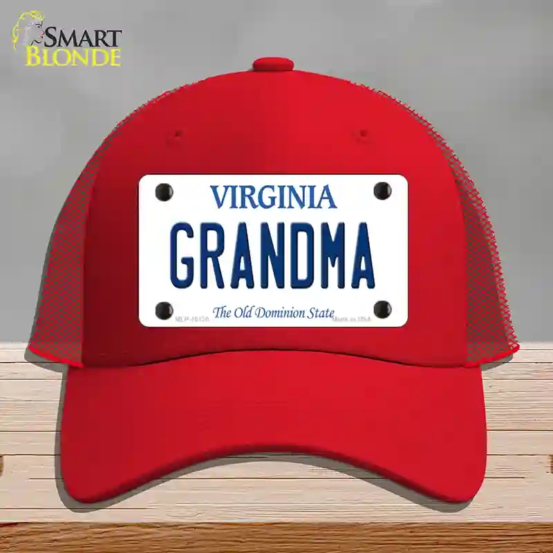 HAT17-MLP-10120 Grandma Virginia Novelty License Plate Hat, Mesh - Red