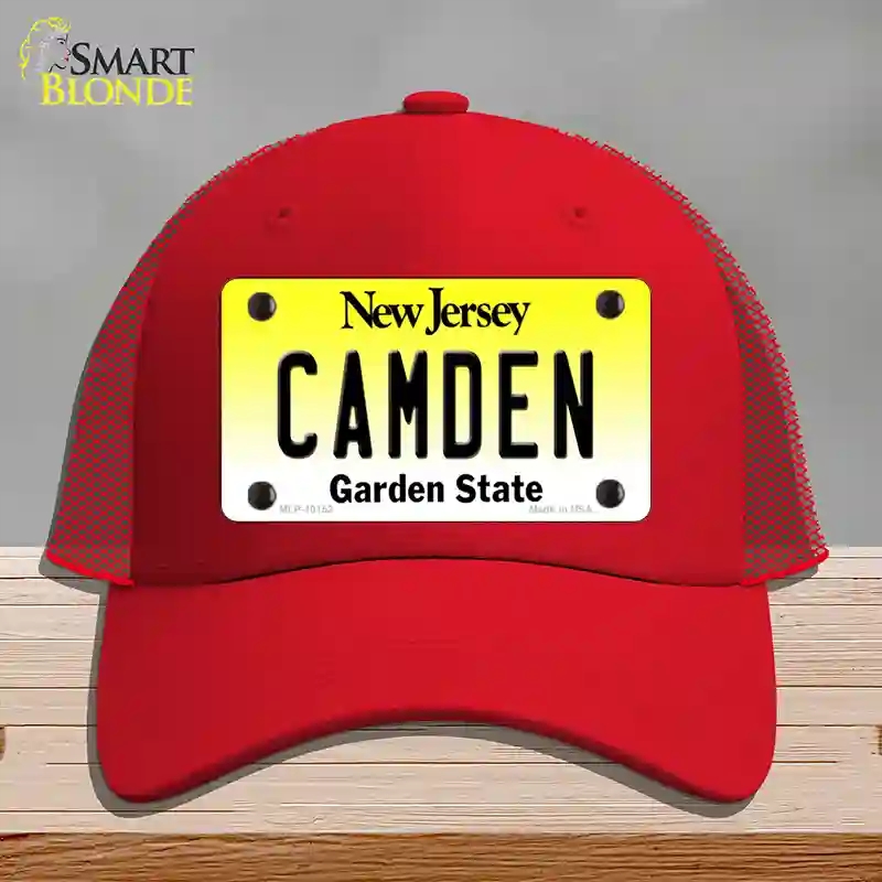 HAT17-MLP-10152 Camden   Jersey Novelty License Plate Hat, Mesh - Red