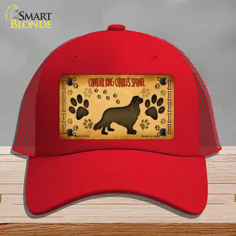 HAT17-MLP-10436 Cavalier King Charles Spaniel Novelty License Plate Hat, Mesh - Red