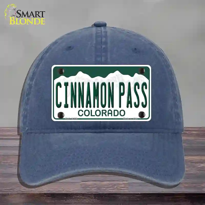 HAT11-MLP-12150 Cinnamon Pass Colorado Novelty License Plate Hat, Unconstructed Cotton - Navy