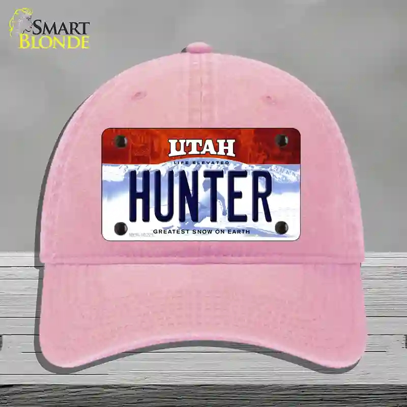 HAT12-MLP-10221 Hunter Utah Novelty License Plate Hat, Unconstructed Cotton - Pink