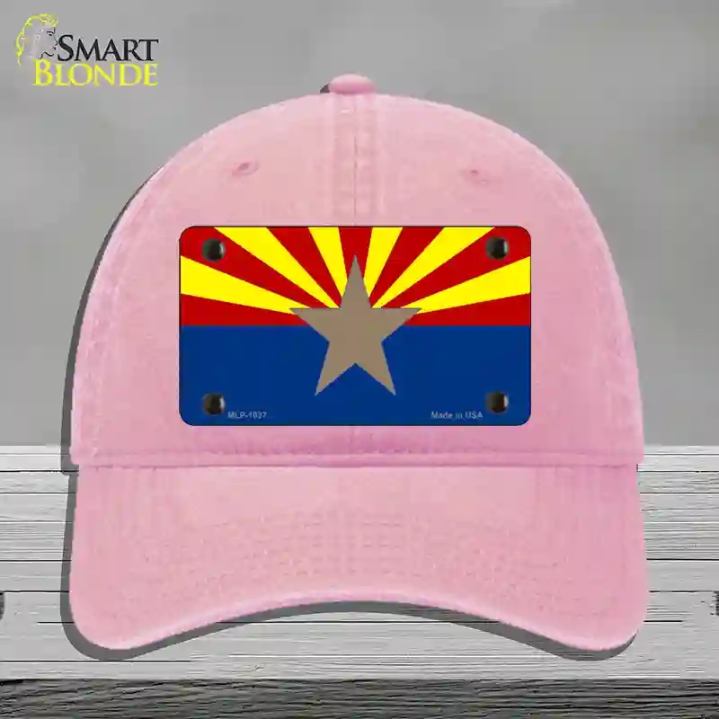 HAT12-MLP-1037 Arizona Big Star State Flag Novelty License Plate Hat, Unconstructed Cotton - Pink