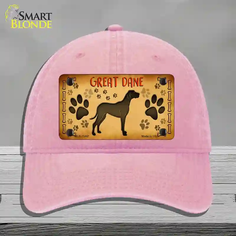 HAT12-MLP-10447 Great Dane Novelty License Plate Hat, Unconstructed Cotton - Pink