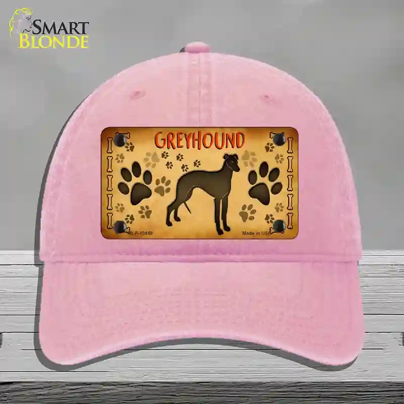 HAT12-MLP-10448 Greyhound Novelty License Plate Hat, Unconstructed Cotton - Pink