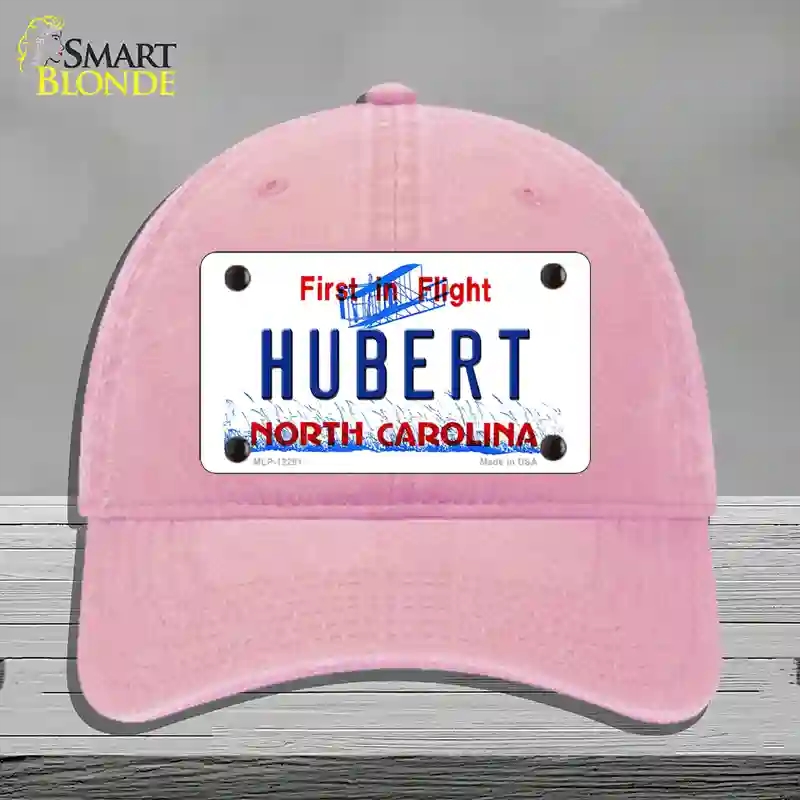 HAT12-MLP-12291 North Carolina Hubert Novelty License Plate Hat, Unconstructed Cotton - Pink