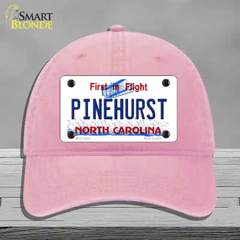 HAT12-MLP-12297 North Carolina Pinehurst Novelty License Plate Hat, Unconstructed Cotton - Pink