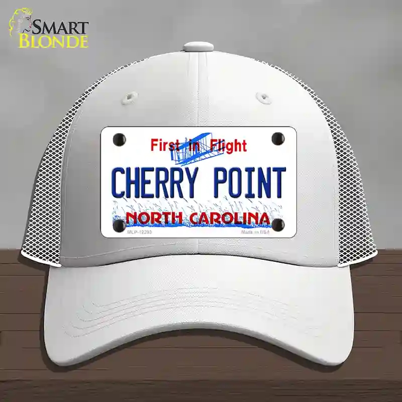 HAT19-MLP-12293 North Carolina Cherry Point Novelty License Plate Hat, Mesh - White