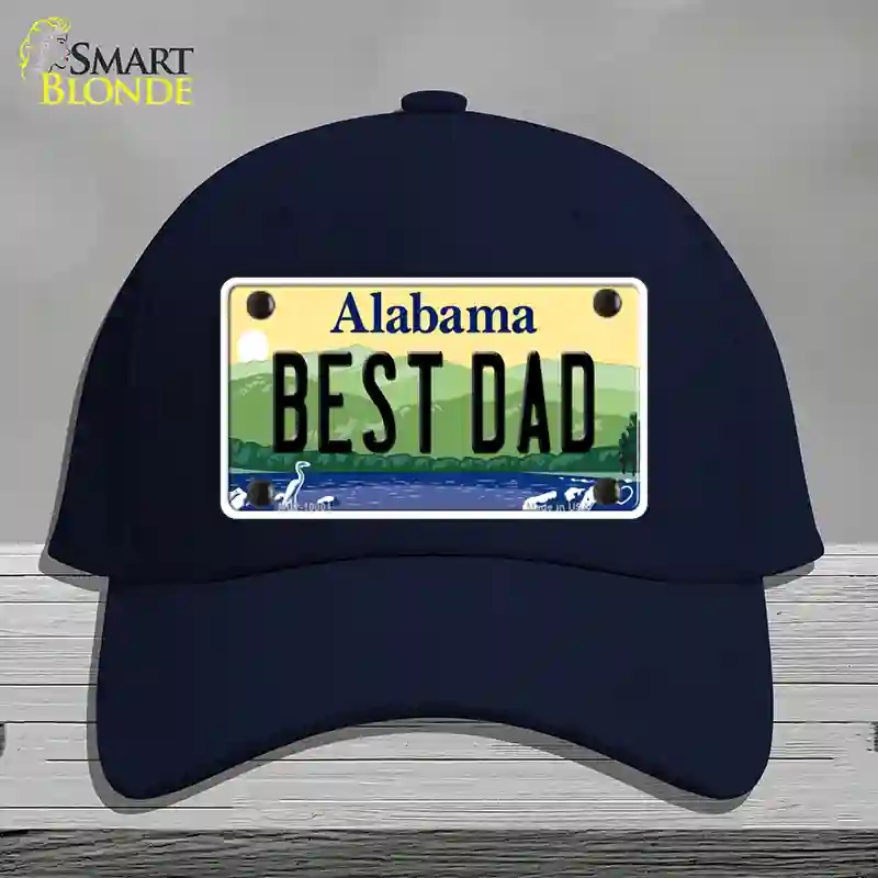 HAT20-MLP-10001 Best Dad Alabama Novelty License Plate Hat, Cotton - Navy