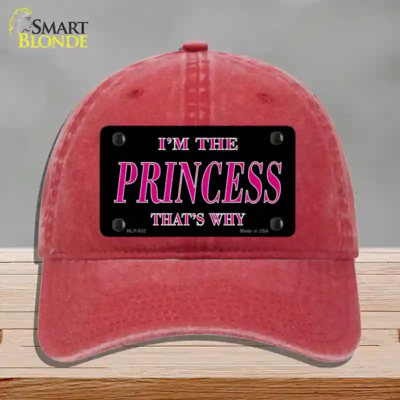 HAT13-MLP-032 Princess Thats Why Novelty License Plate Hat, Unconstructed Cotton - Red