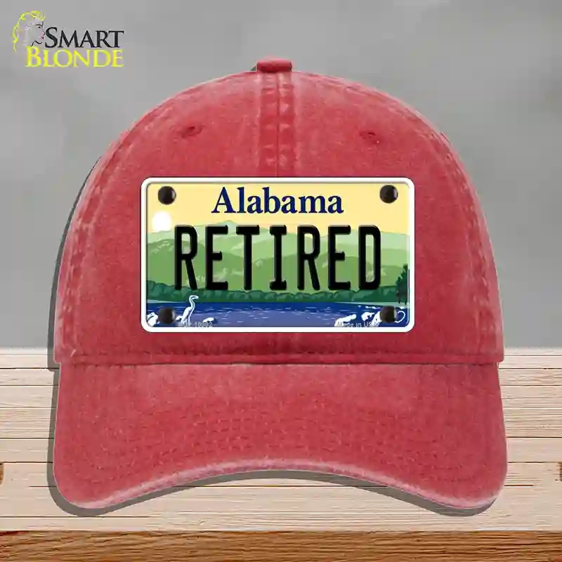HAT13-MLP-10002 Retired Alabama Novelty License Plate Hat, Unconstructed Cotton - Red