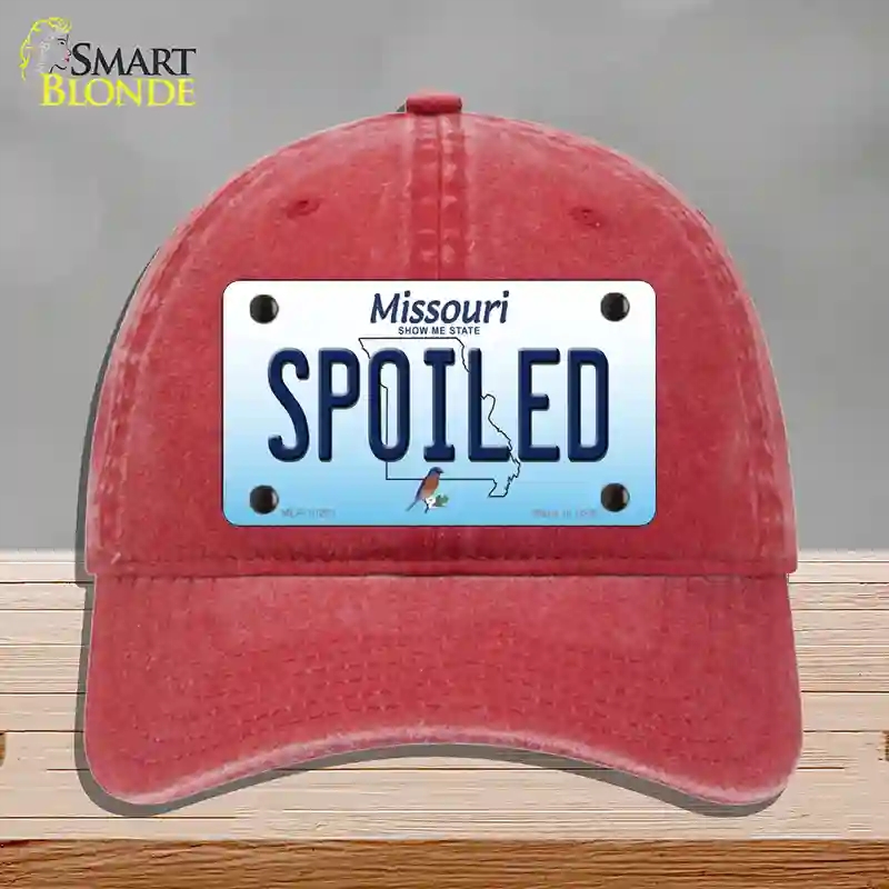 HAT13-MLP-10261 Spoiled Missouri Novelty License Plate Hat, Unconstructed Cotton - Red