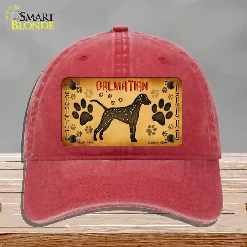 HAT13-MLP-10443 Dalmatian Novelty License Plate Hat, Unconstructed Cotton - Red