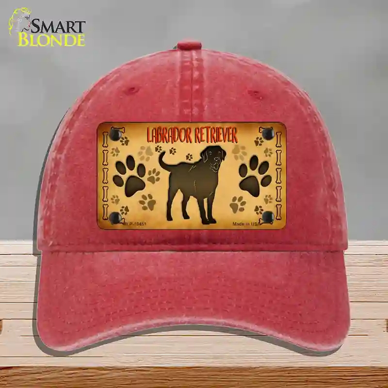 HAT13-MLP-10451 Labrador Retriever Novelty License Plate Hat, Unconstructed Cotton - Red