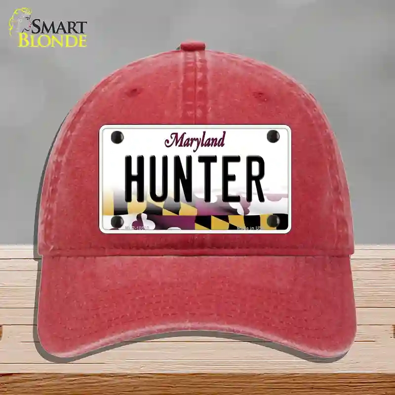 HAT13-MLP-10500 Hunter Maryland Novelty License Plate Hat, Unconstructed Cotton - Red