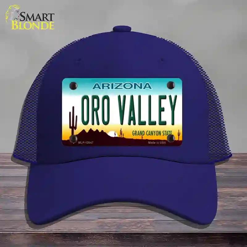 HAT18-MLP-12047 Oro Valley Arizona Novelty License Plate Hat, Mesh - Royal Blue