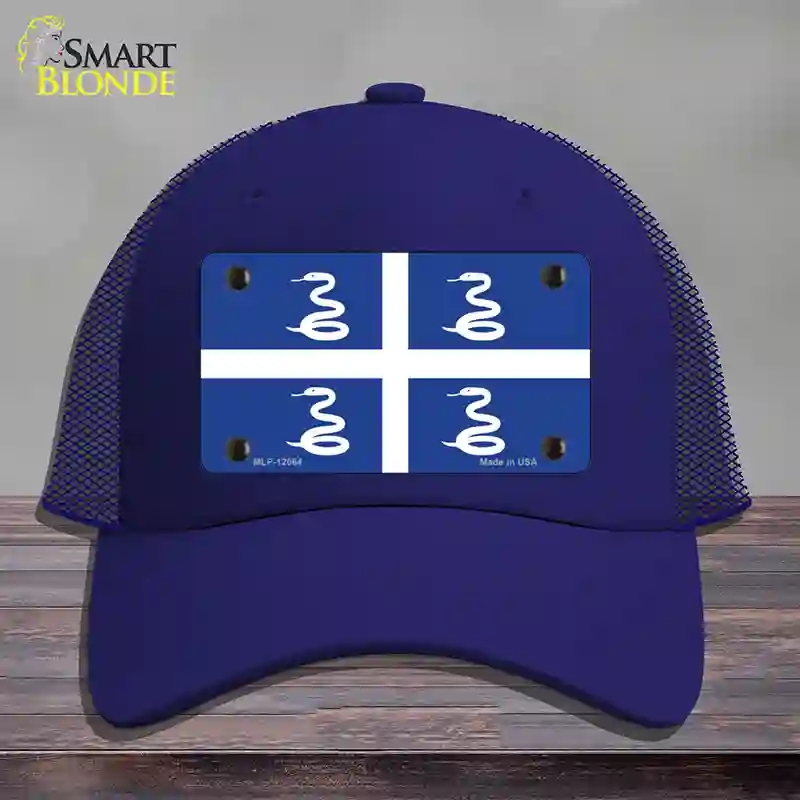 HAT18-MLP-12064 Martinique Flag Novelty License Plate Hat, Mesh - Royal Blue
