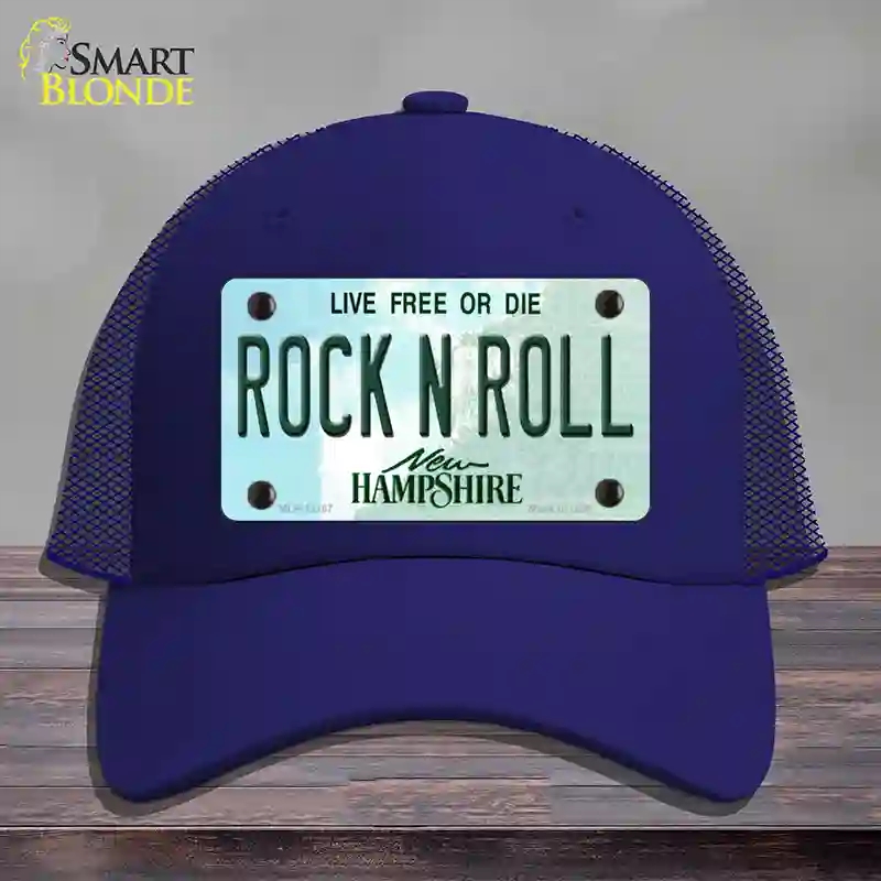 HAT18-MLP-12167 Rock N Roll   Hampshire Novelty License Plate Hat, Mesh - Royal Blue