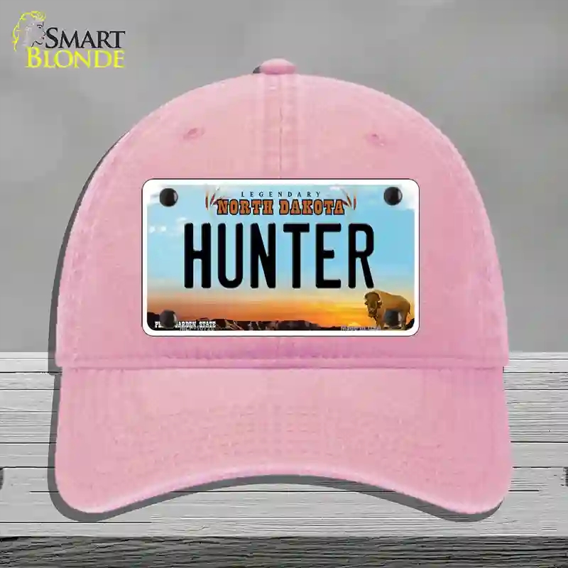 HAT12-MLP-10728 Hunter North Dakota Novelty License Plate Hat, Unconstructed Cotton - Pink