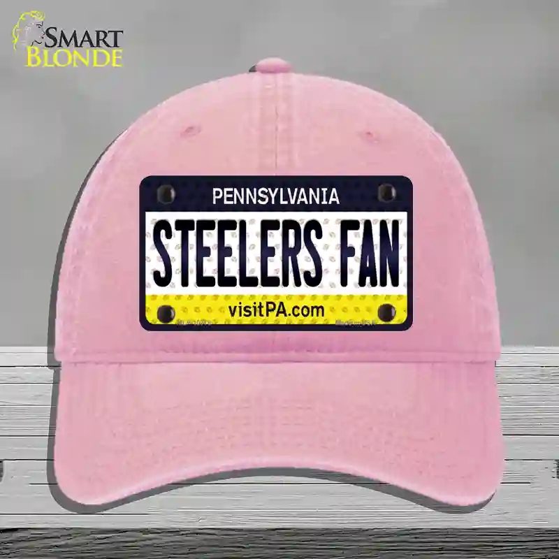 HAT12-MLP-10778 Steelers Fan Pennsylvania Novelty License Plate Hat, Unconstructed Cotton - Pink