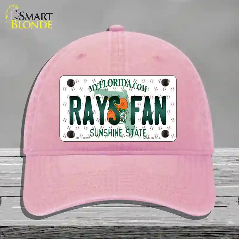 HAT12-MLP-10798 Rays Fan Florida Novelty License Plate Hat, Unconstructed Cotton - Pink