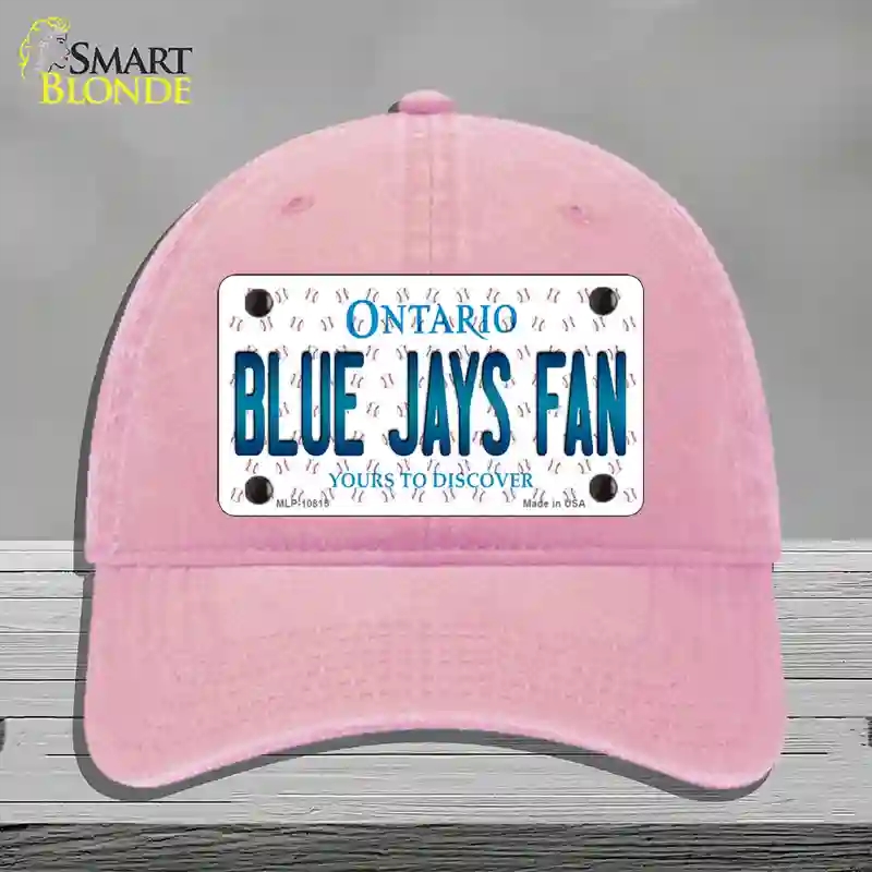 HAT12-MLP-10815 Blue Jays Fan Ontario Novelty License Plate Hat, Unconstructed Cotton - Pink