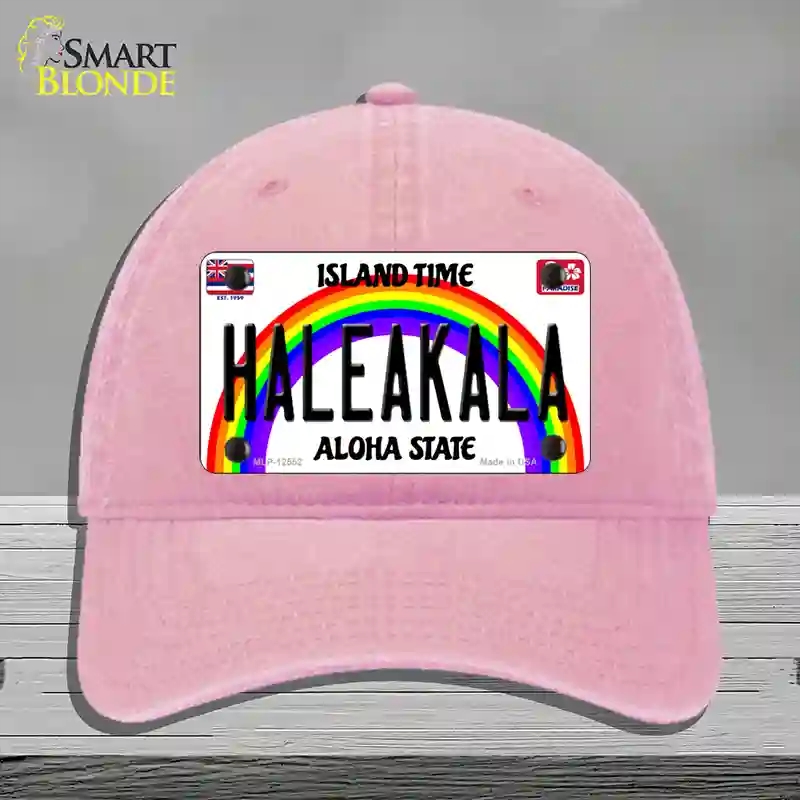 HAT12-MLP-12552 Haleakala Hawaii Novelty License Plate Hat, Unconstructed Cotton - Pink