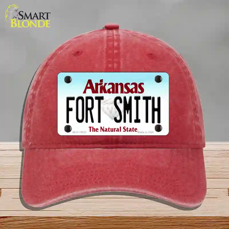 HAT13-MLP-10027 Fort Smith Arkansas Novelty License Plate Hat, Unconstructed Cotton - Red
