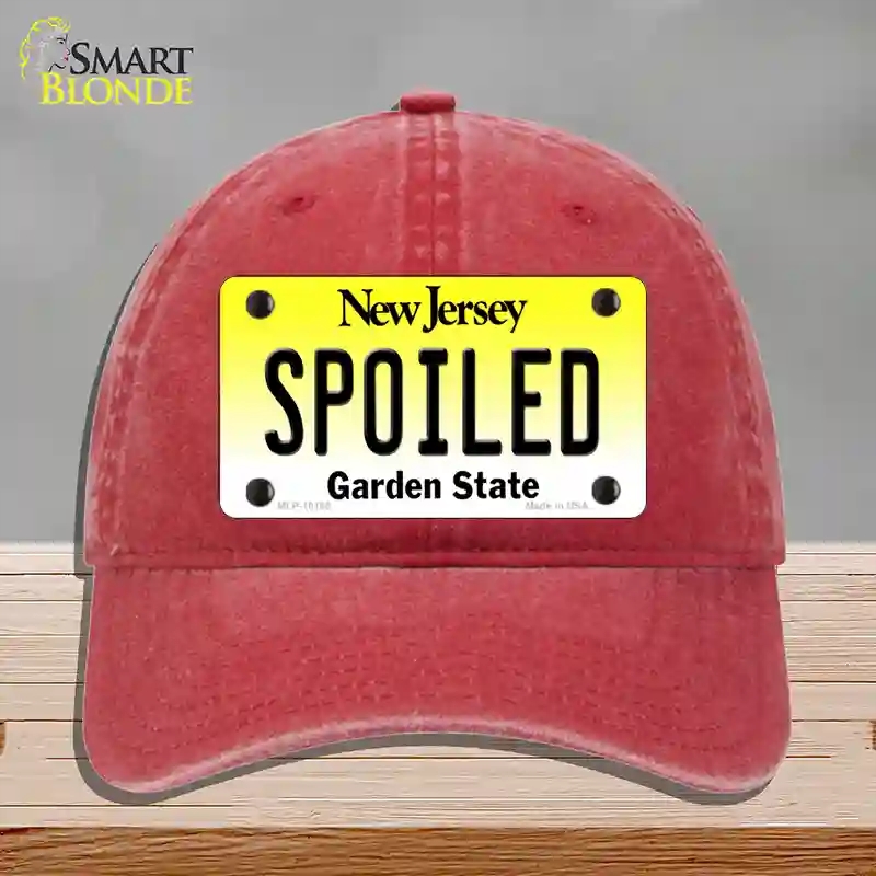 HAT13-MLP-10165 Spoiled   Jersey Novelty License Plate Hat, Unconstructed Cotton - Red