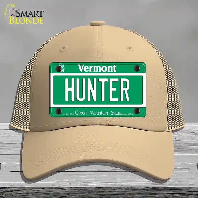 HAT15-MLP-10691 Hunter Vermont Novelty License Plate Hat, Mesh - Khaki
