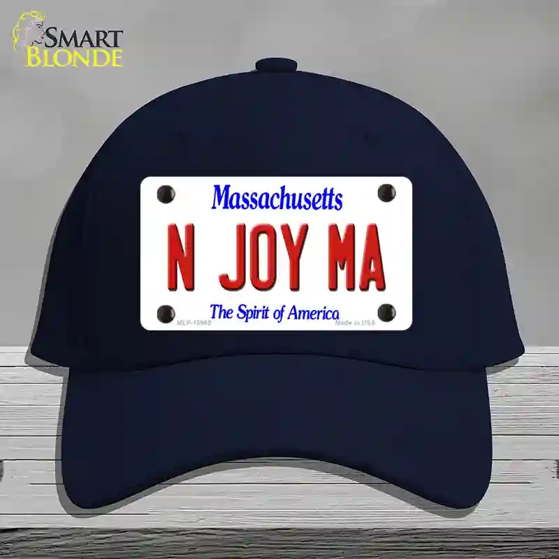 HAT20-MLP-10980 N Joy MA Massachusetts Novelty License Plate Hat, Cotton - Navy