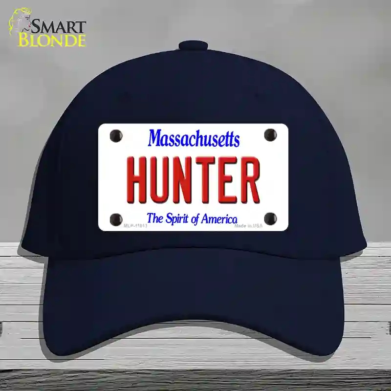HAT20-MLP-11013 Hunter Massachusetts Novelty License Plate Hat, Cotton - Navy