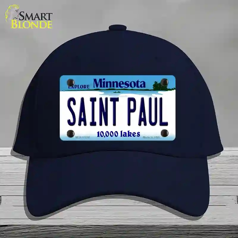 HAT20-MLP-11038 Saint Paul Minnesota State Novelty License Plate Hat, Cotton - Navy