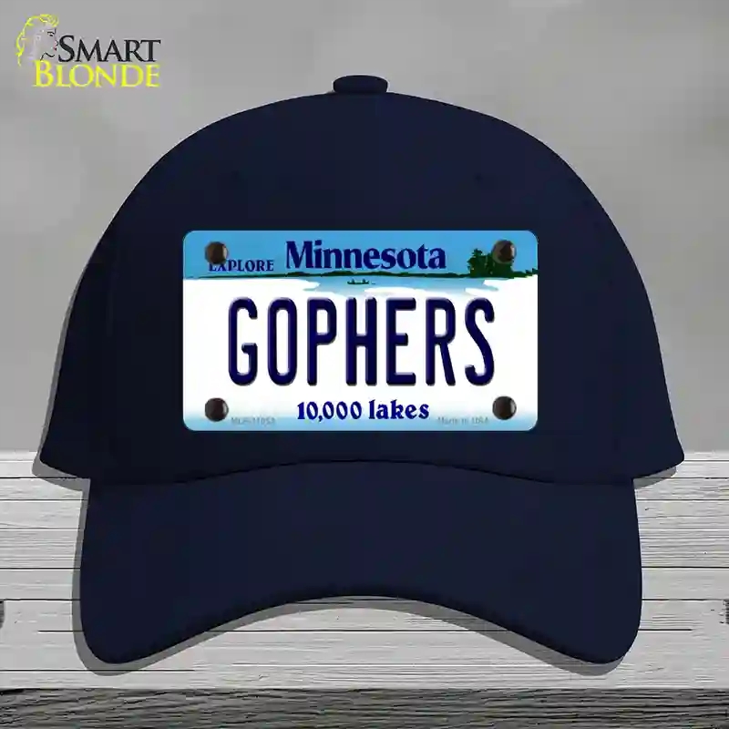 HAT20-MLP-11053 Gophers Minnesota State Novelty License Plate Hat, Cotton - Navy