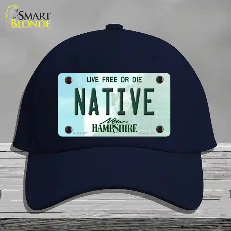 HAT20-MLP-11167 Native   Hampshire State Novelty License Plate Hat, Cotton - Navy