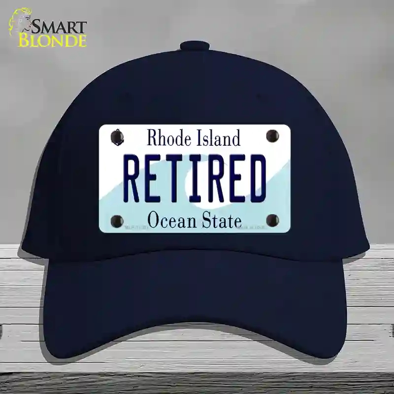 HAT20-MLP-11201 Retired Rhode Island State Novelty License Plate Hat, Cotton - Navy