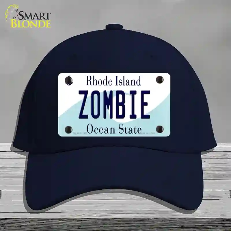 HAT20-MLP-11203 Zombie Rhode Island State Novelty License Plate Hat, Cotton - Navy