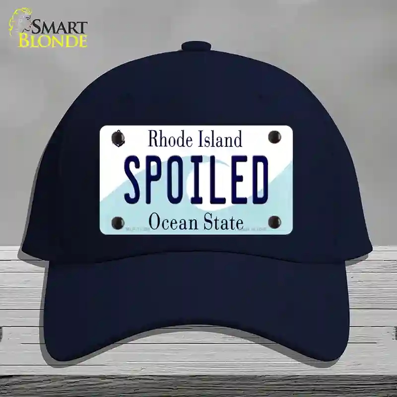 HAT20-MLP-11204 Spoiled Rhode Island State Novelty License Plate Hat, Cotton - Navy