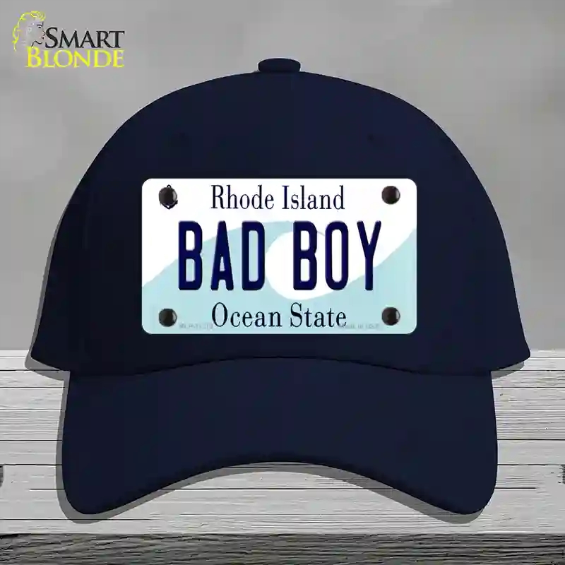 HAT20-MLP-11219 Bad Boy Rhode Island State Novelty License Plate Hat, Cotton - Navy