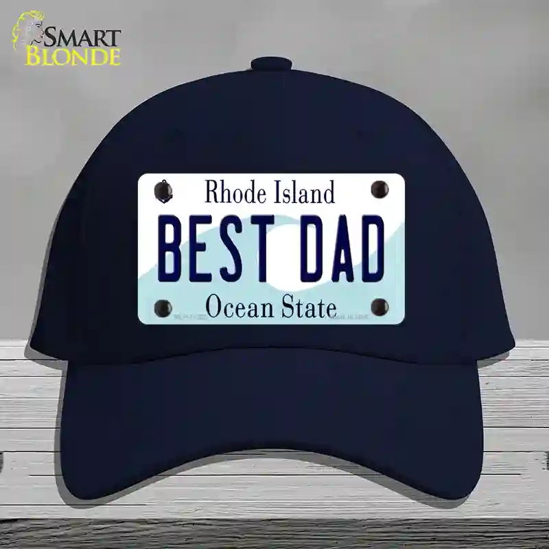 HAT20-MLP-11222 Best Dad Rhode Island State Novelty License Plate Hat, Cotton - Navy