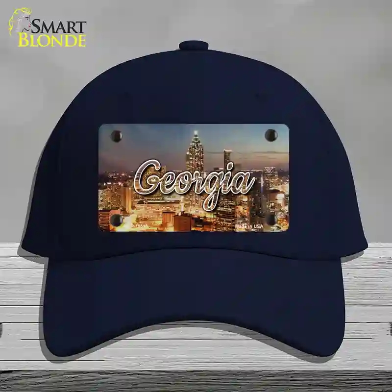 HAT20-MLP-11593 Georgia City Lights State Novelty License Plate Hat, Cotton - Navy