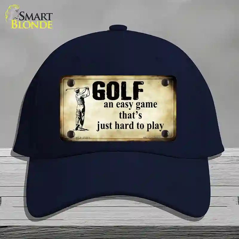 HAT20-MLP-11681 Golf An Easy Game Novelty License Plate Hat, Cotton - Navy