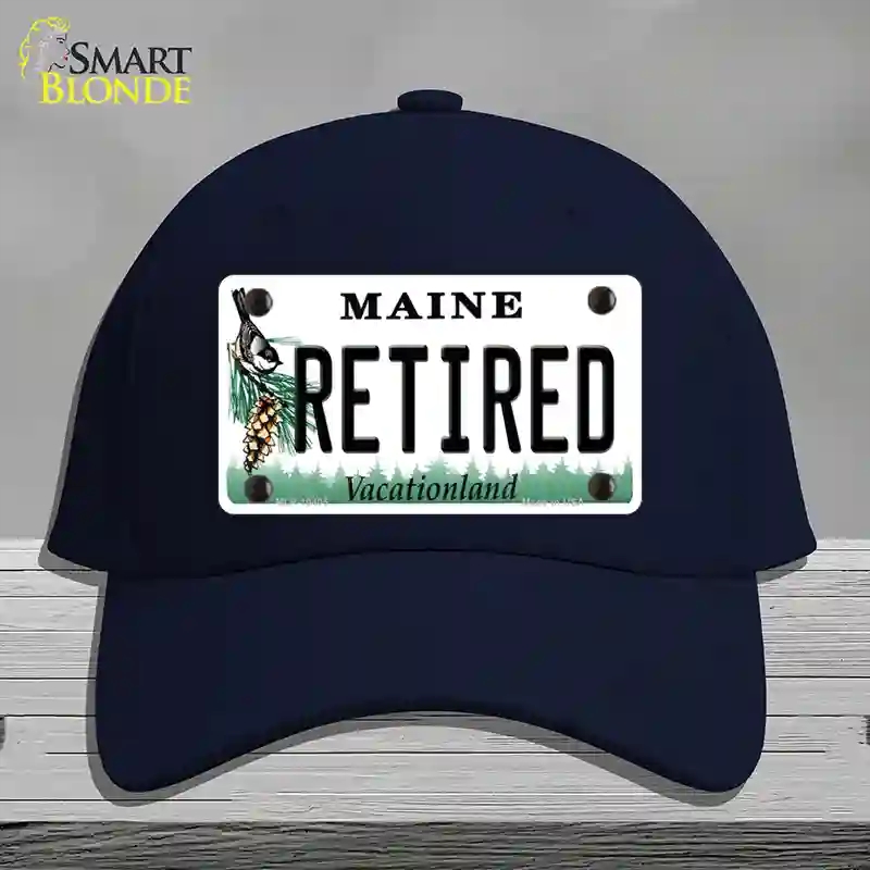 HAT20-MLP-10405 Retired Maine Novelty License Plate Hat, Cotton - Navy