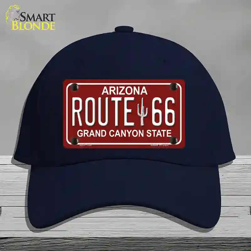HAT20-MLP-105 Route 66 Arizona Red Novelty License Plate Hat, Cotton - Navy